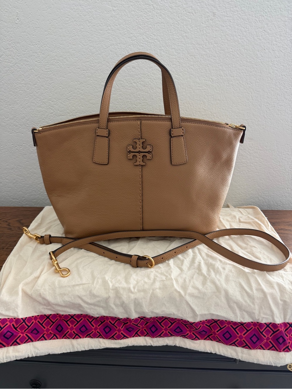 Tory Burch Mc Graw Satchel in Tiramisu